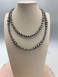 Western Faux Sterling Pearl Necklace Set | Layered 18" & 22" Graduated Bead Duo