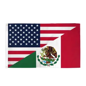 Mexico United States Friendship Flag 3x5 Feet - Vivid Colors - Fade Resistant - Banners Hanging unique gift