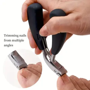 2025 New Modern stainless steel nail clipper with concave blade, precision trimming of men's toenails, long handle with angled curved blade Manicure Nail Care