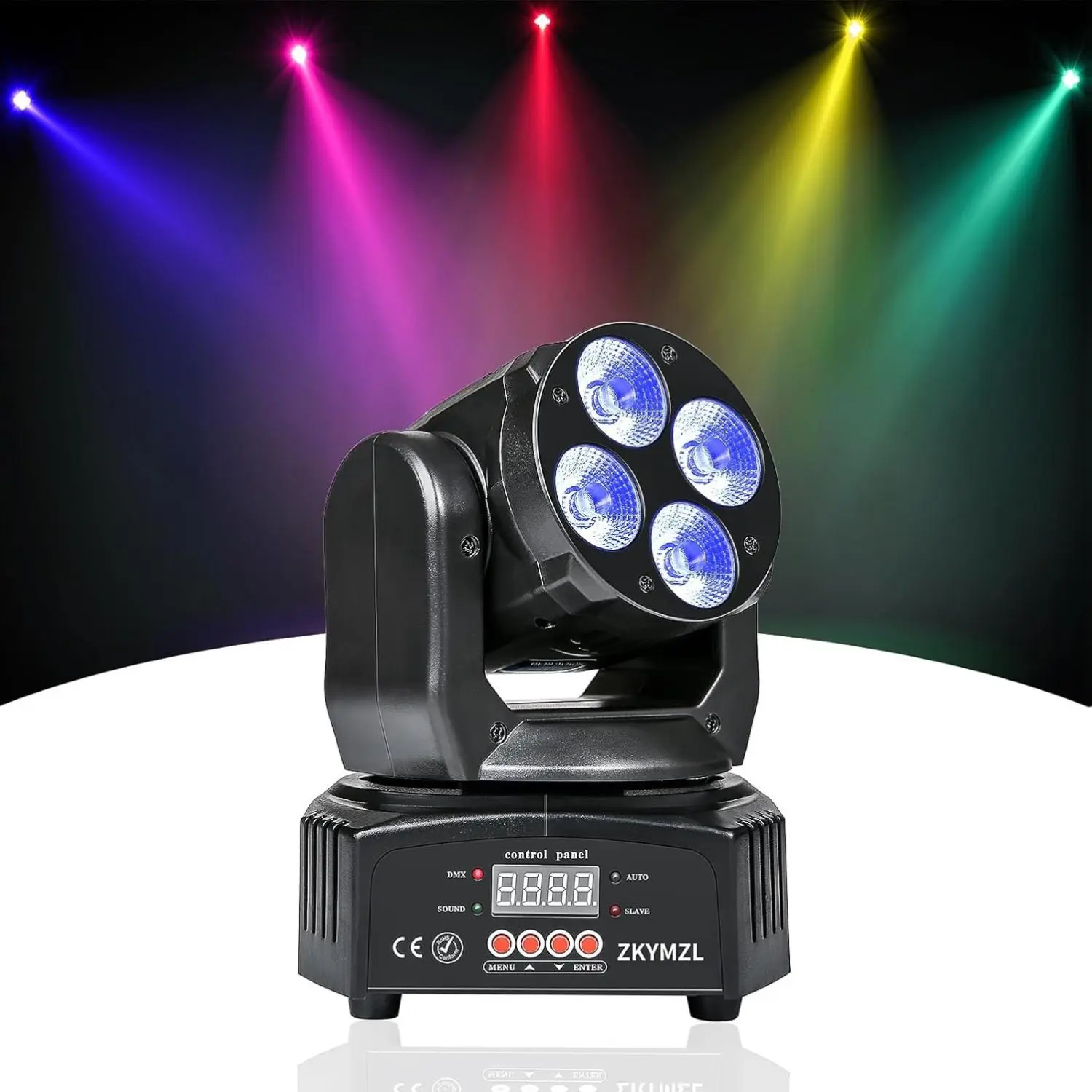ZKYMZL RGBWA/UV 6 in 1 LED Stage Lighting Mini 50W Wash Rotating Light Moving Head dj Lights with DMX512 for Parties Disco KTV Club...