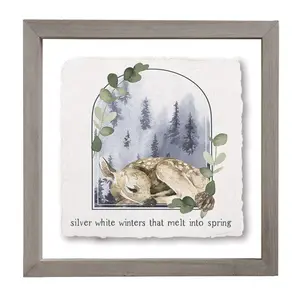 Sincere Surroundings 10" Silver White Winters F loating Frame