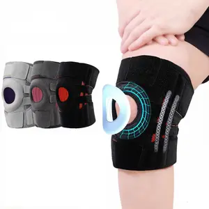 Adjustable Knee Support Brace with Silicone Pad & Stabilizers, Breathable Compression Sleeve, Sporty Design for All Seasons