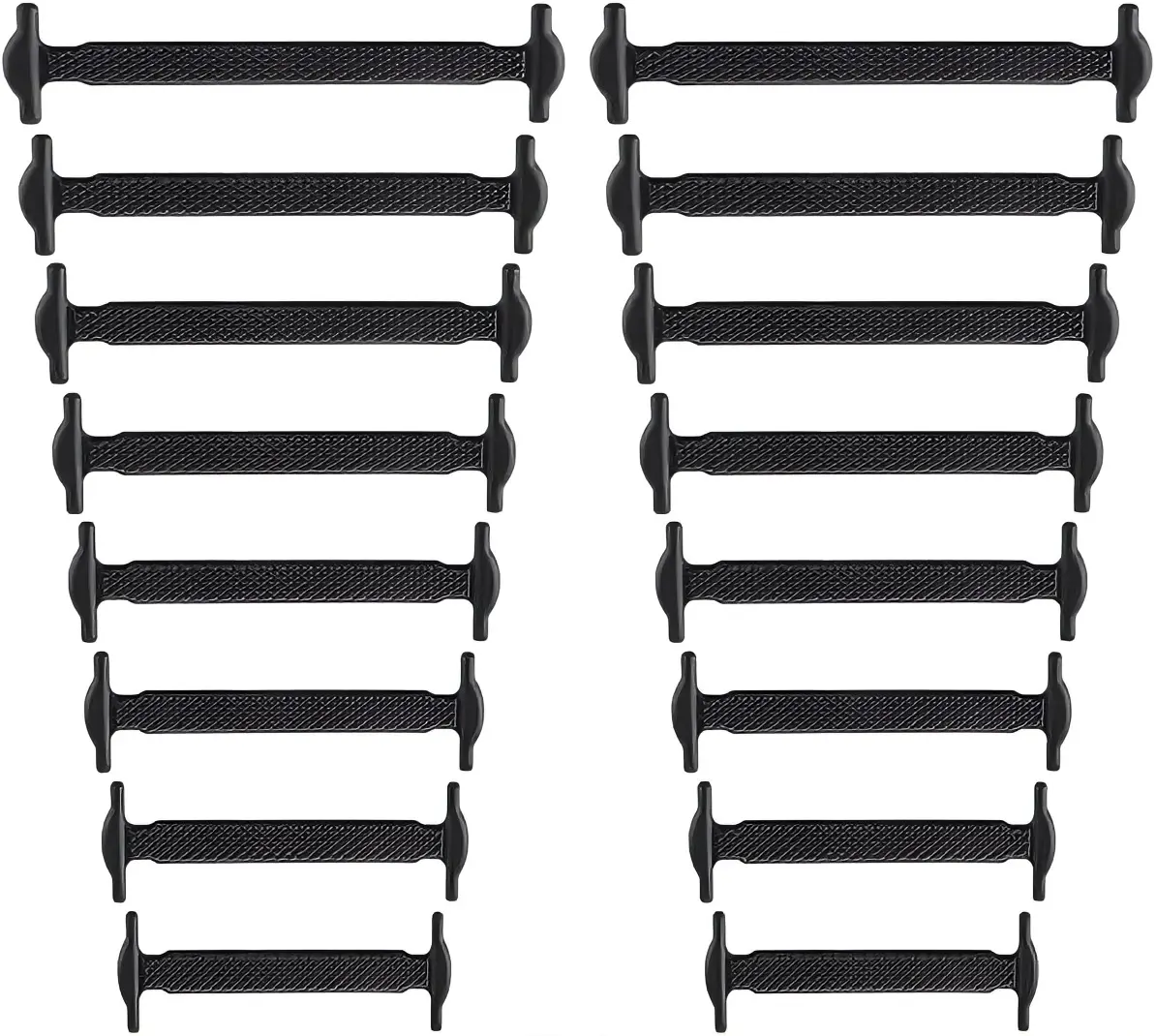 No Tie Footwear Shoelaces, Stretchy Silicone Elastic Lazy Flat Rubber Ties, 1 Size Fits All Adults & Kids