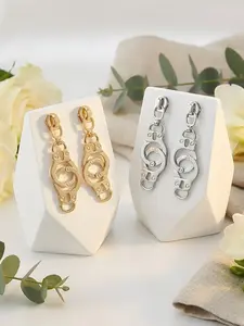 Women's Fashion Earrings, Versatile Earrings, Y2K Punk Style Creative Zipper Handcuff Design Zinc Alloy Ear Rings, Party Music Festival New Year Gift
