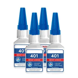 401 Super Glue Dries Instantly  Adhesive Bond Clear -Purpose Universal for Plastic  Metal Rubber Leather 20g 4 Pack