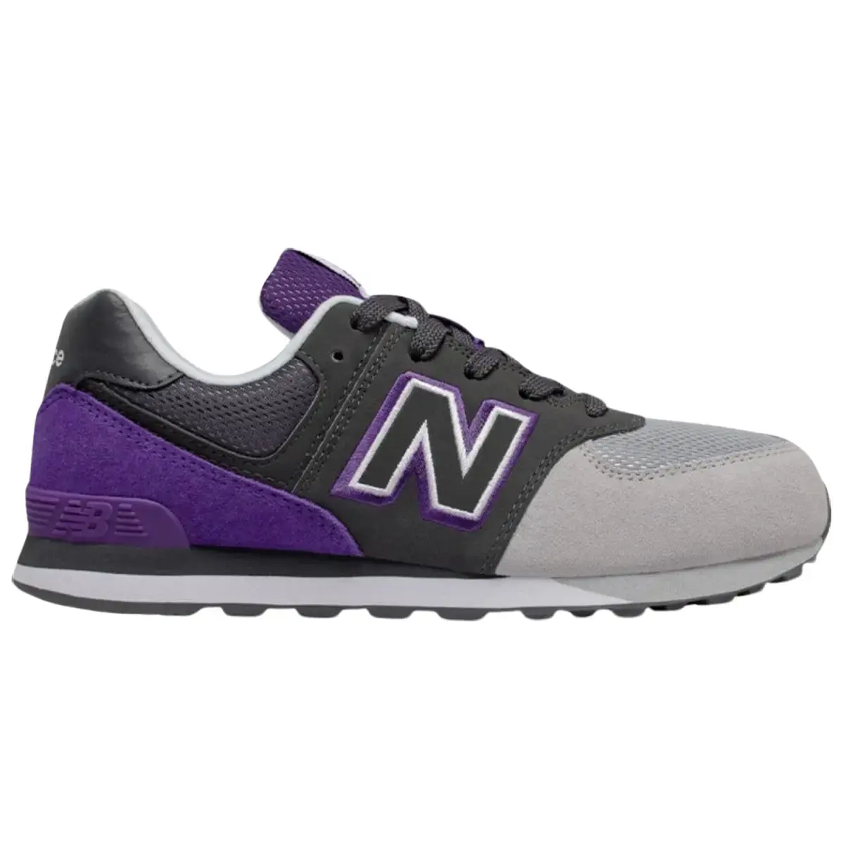 New Balance 574 Shadow Logo Black Purple Kids Fashion Shoes New