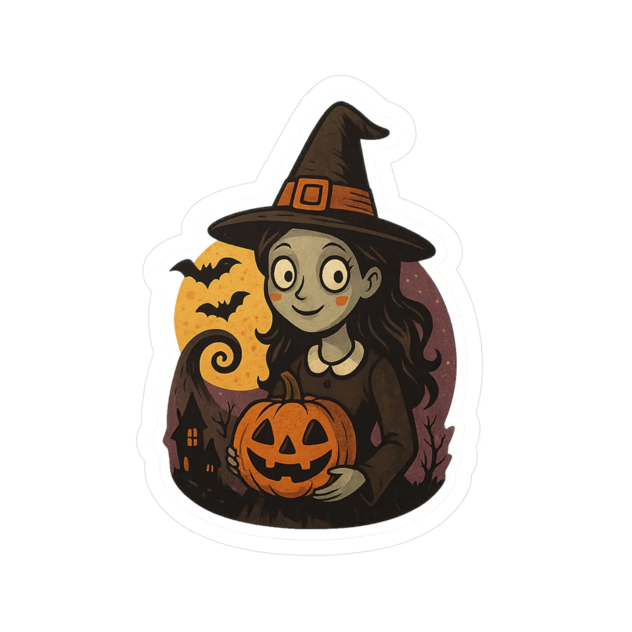 Witch Theme Removable Vinyl Decals with Removable Glue - 3x4in, 4x6in Sizes, 3-Year Durability, Water Resistant Halloween Decorations for Home Parties, Friends & Family
