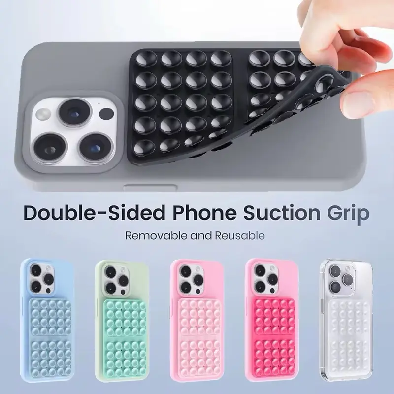 Octopus Double-Sided Suction Grip Phone Case for Smartphones - Compact & Protective Silicone Cover with Easy Installation - Removable & Reusable Cellphone Mount