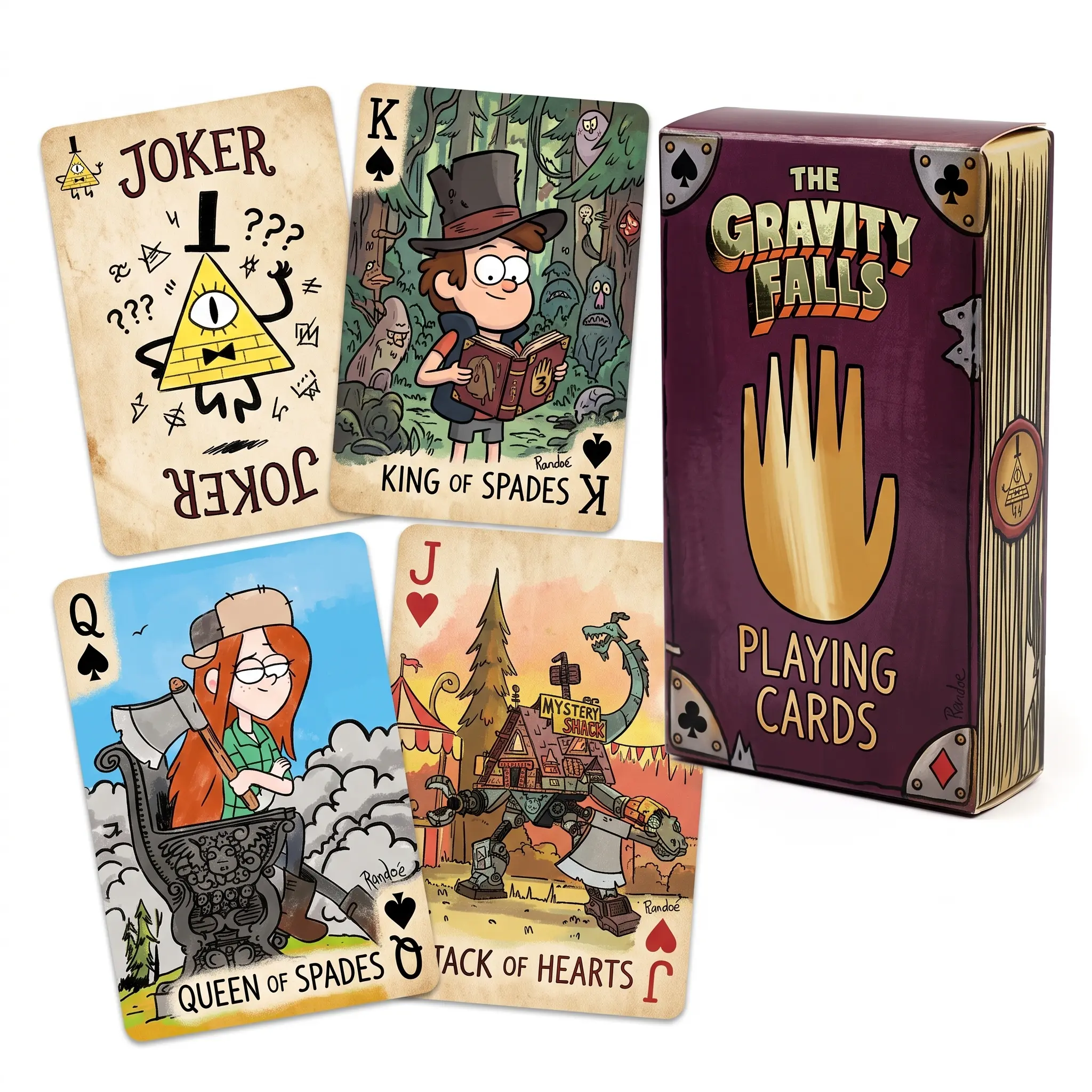 Gravity Falls Playing Cards, 54-Card Poker Size Deck, Cartoon Collectible Gift Set For Fans