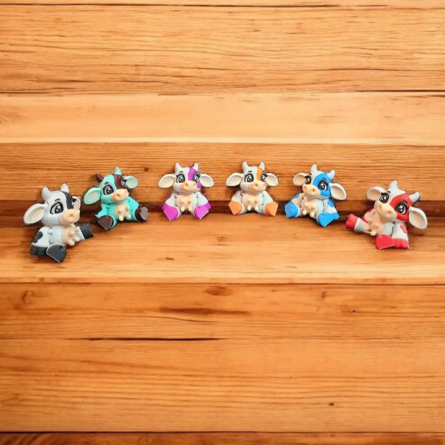 3d Printed Mini Baby Cows - Decor