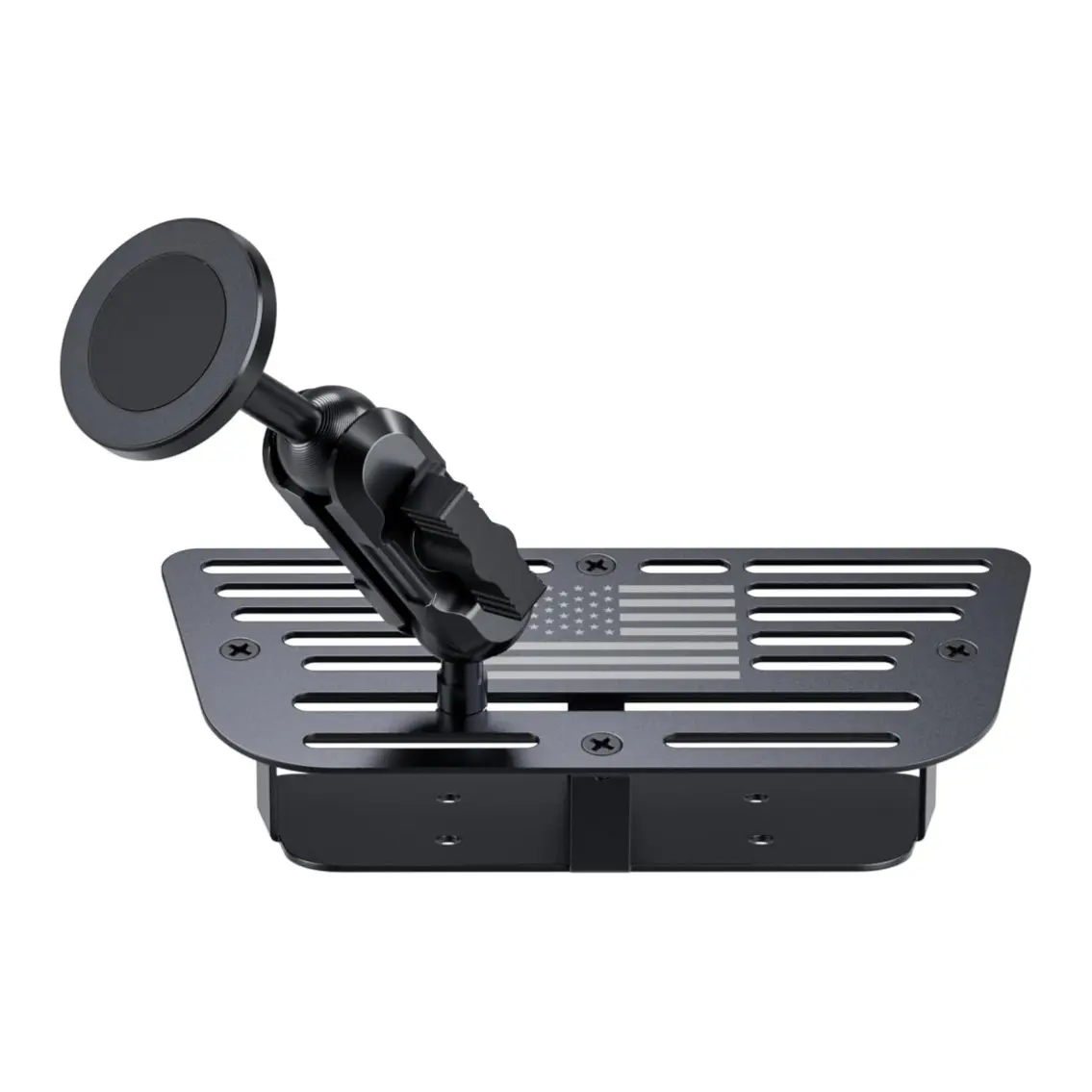 [SummerFinds]Stainless Steel Phone Mount for 2011-2017 Wrangler JK JKU Magnetic&Clamp Dual Heads All-Metal Shakeproof Original America Flag Design OEM Screws Dash Mount Install