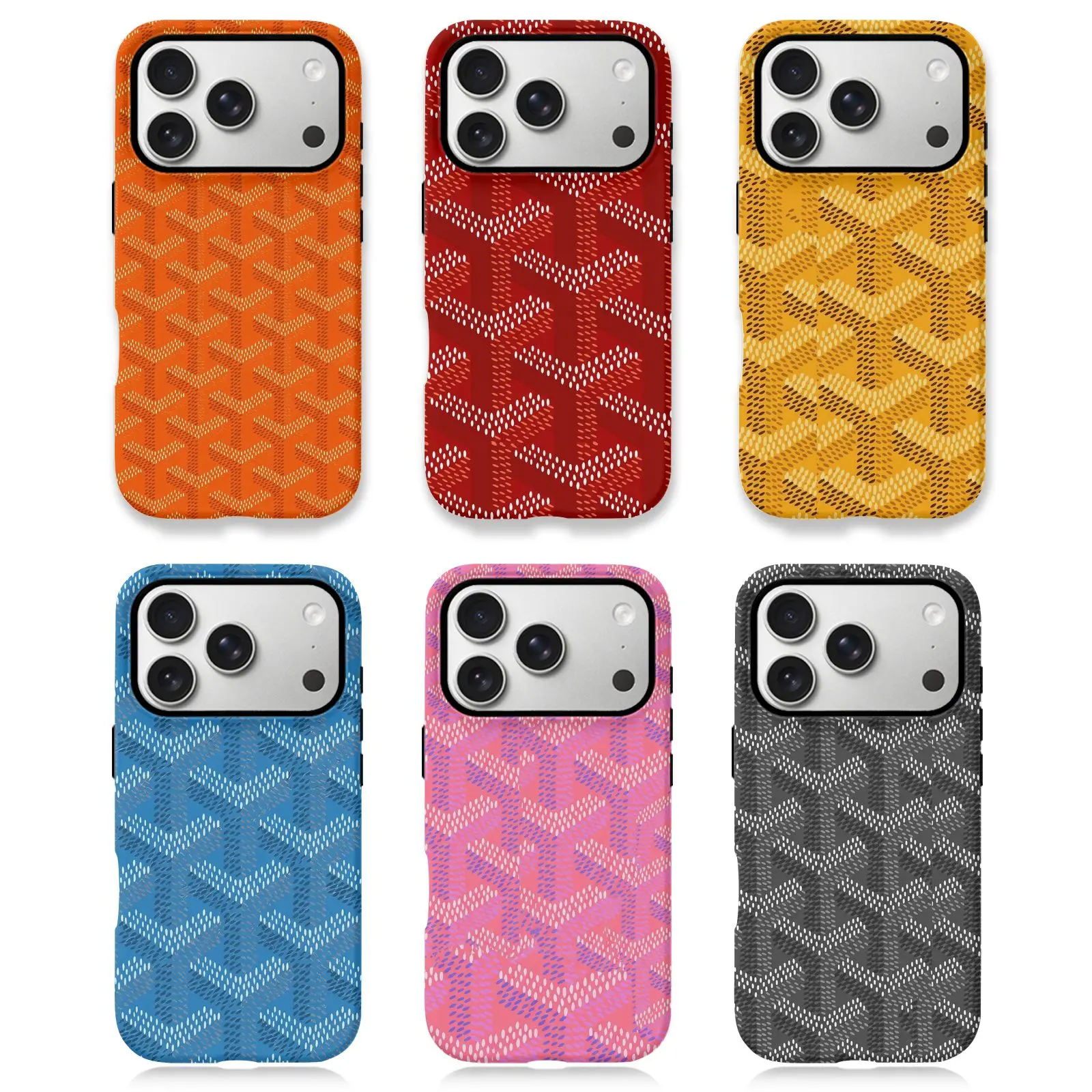 Geometric Zigzag Pattern Texture Cellphone Case Cover Protector, Hard Casing with Impact Dispersion Technology, Flexible Rubber Liner, Glossy UV-Protected Finish, Suitable for iPhone 17/16/15/14/13/12/11 ProMax/Plus (E-Commerce Accessories)