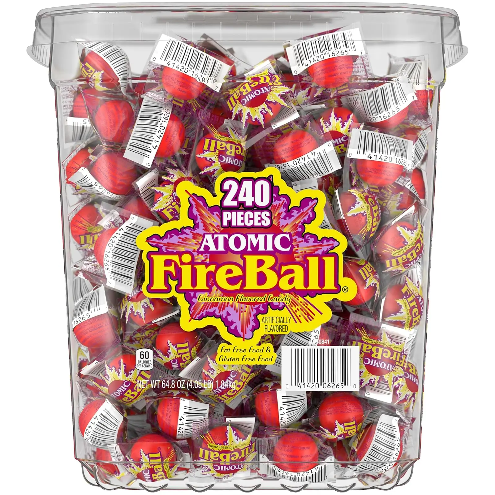 Atomic Fireball Sweet Cinnamon Snack Candies - Individually Wrapped, 7.5g (240 Ct) Atomic Fireball Sweet Cinnamon Snack Candies - Individually Wrapped, 7.5g (240 Ct)