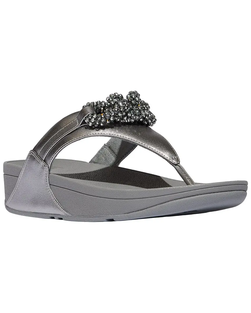 FitFlop Lulu Beaded Chain Leather Toe Post Sandal