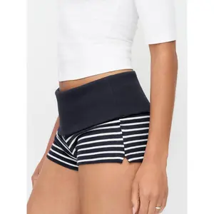Cider High Stretch Striped Low Rise Micro Shorts SwimWeek