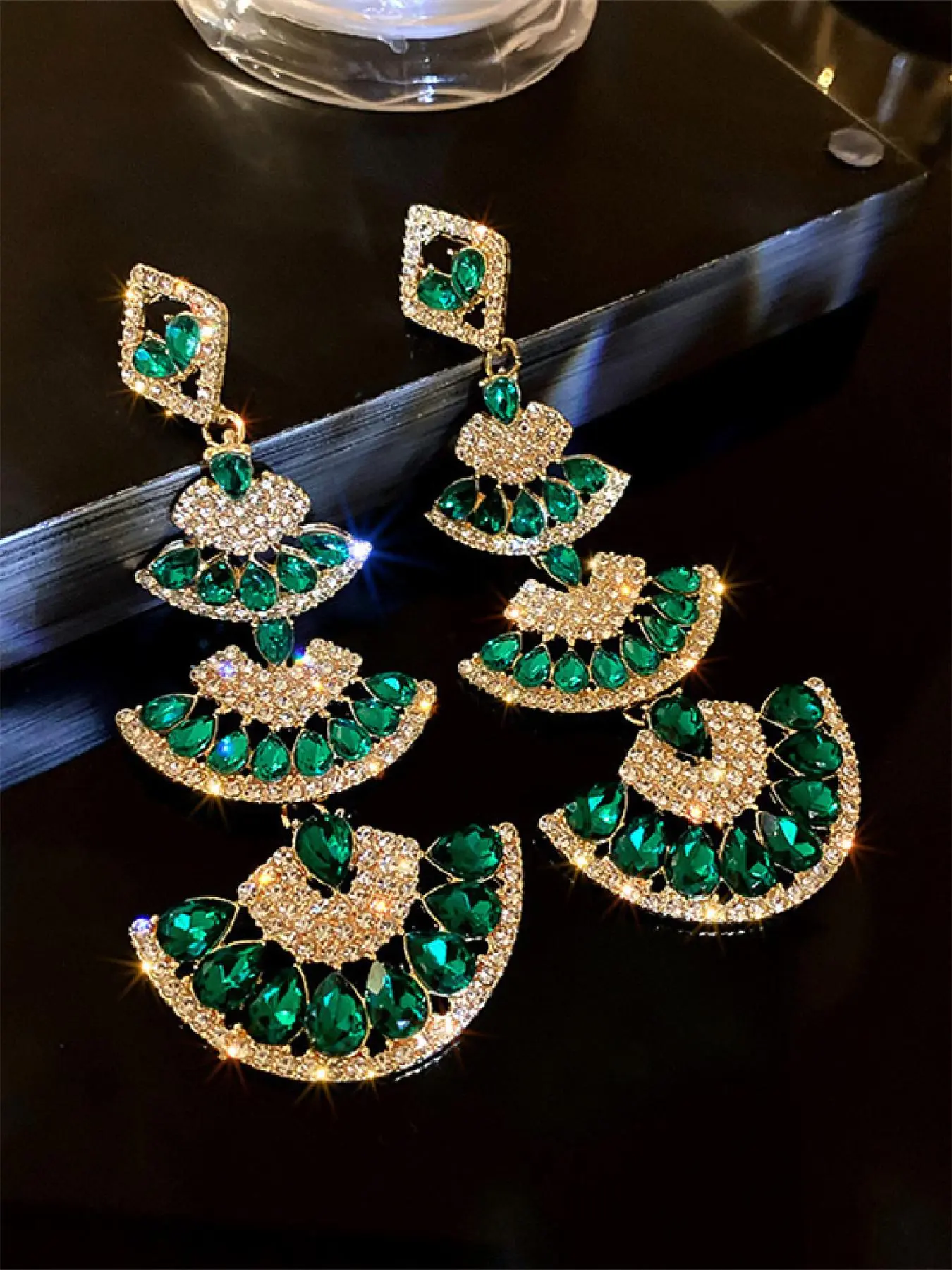 Vintage Teardrop Earrings, Fashionable Earrings, Elegant Artificial Crystal Decorated Dangle Earrings for Women, Fashion Jewelry for Party, Daily Decor, Trendy All-match & Exquisite Jewelry for Birthday Gift, Earrings Dangling