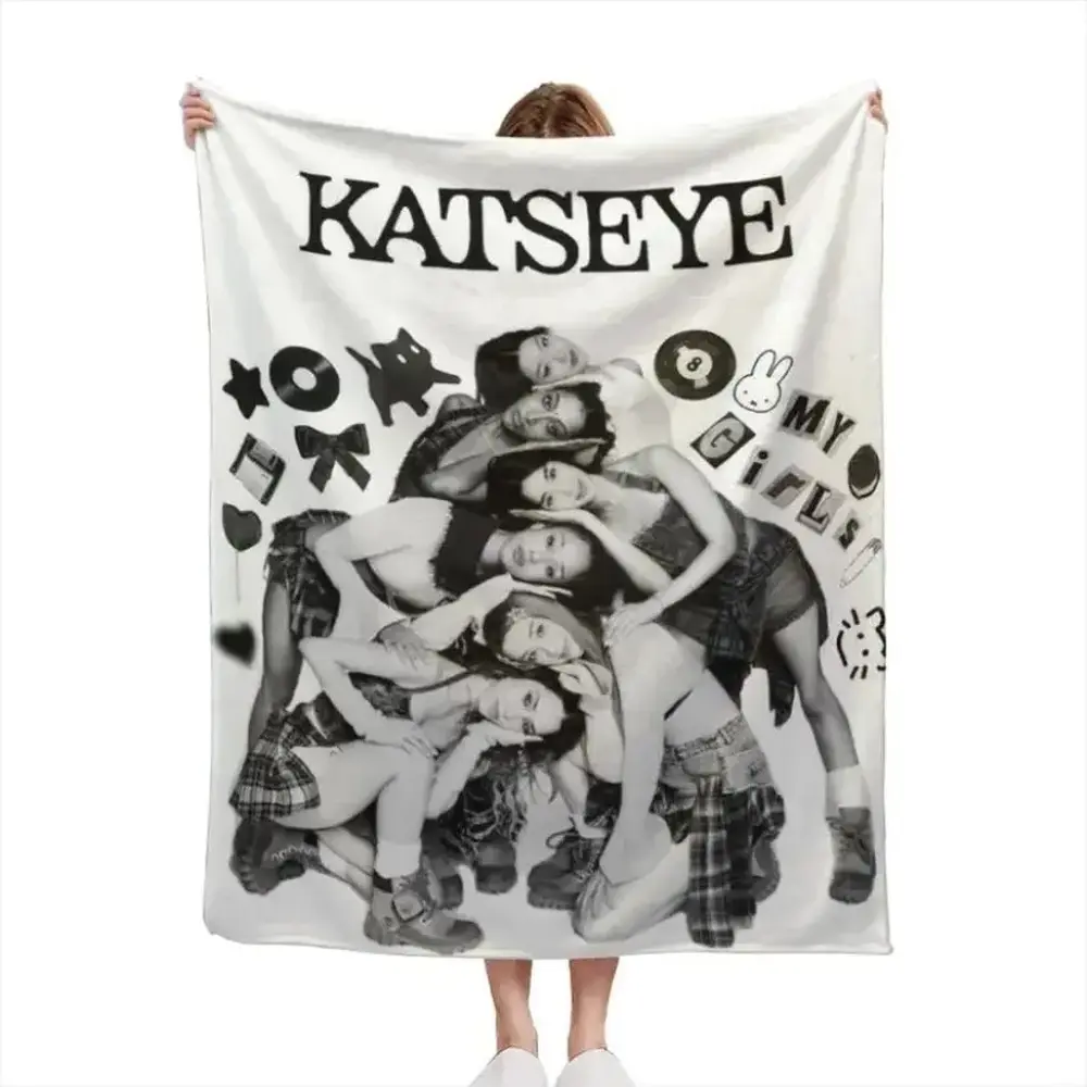 KATSEYE Beautiful Chaos Blanket Ultra Soft Flannel Cozy Warm Machine Washable for Bedroom Couch Sofa Home Office AC Throw Decor Perfect Kpop Fans Gift Viral Trending Dream Academy Aesthetic Style