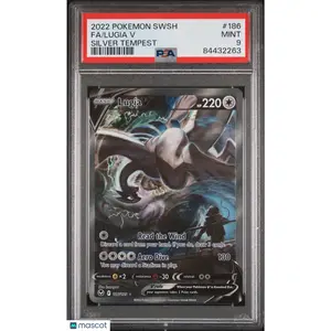 Lugia V #186 - 2022 Pokemon Sword & Shield Silver Tempest PSA 9 POP 15240