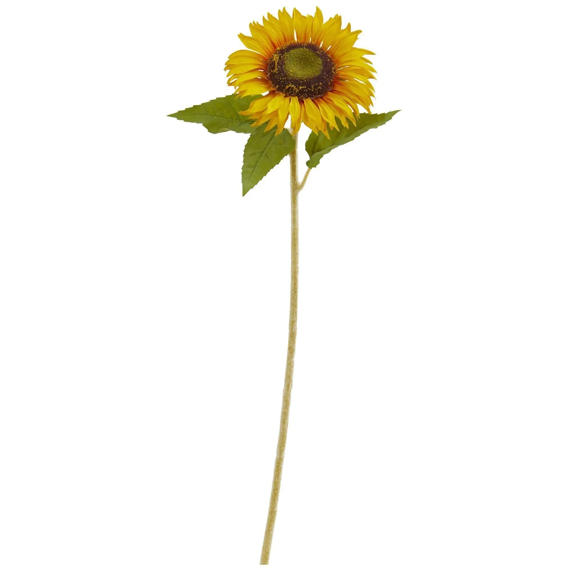 24 in Decorative Artificial Sunflower Assortment Set - 12-Piece Fake Flowers with Green Leaves, Artificial Plant for Room Decor Home Accent
