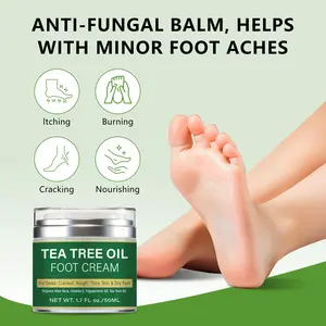 Tea Tree Oil Foot Cream Hydrating Brightening Smoothing Soft Skin Repair for Cracked Heels Rough & Dry Feet Aloe Vera Peppermint Care – Holiday Gift for Christmas & Halloween