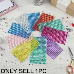 4mm Self Adhesive Rhinestone Sticker Set, 1200 Pcs Glitter DIY Gems for Phone Case Decoration, Nail Art, Car Accessories, Crafts Making, Creative Art Stickers, Bling Decorations