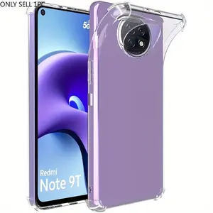 Case for Xiaomi Redmi Note 9T 5G, Clear Phone Case with Reinforced Corners Camera Protection Bumper Slim Fit Shockproof Flexible TPU Case, Transparent