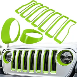 Front Grille Mesh Inserts & Headlight Cover for Jeep Wrangler JL JLU Unlimited Sport/Sports 2018...
