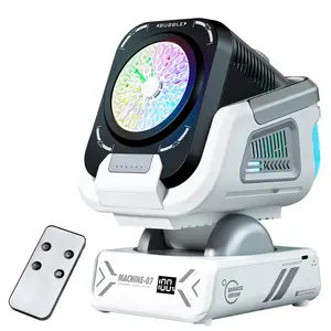 Rotatable with Remote Control, 1 Set Rechargeable Automatic Bubble Maker with RGB Light, Outdoor Bubble Blower for Wedding, Birthday, Outdoor Activities