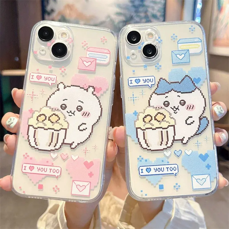 Chiikawa Smartphone Case - Cute Cartoon Popcorn Art Design, Handheld Phone Cover for iPhone 17,16,15,14,13,12,11 & Samsung Galaxy A13,A21S,A72,A04E,S25FE,S26,10LITE,S21PLUS, Mobile Accessories for Chiikawa Fans