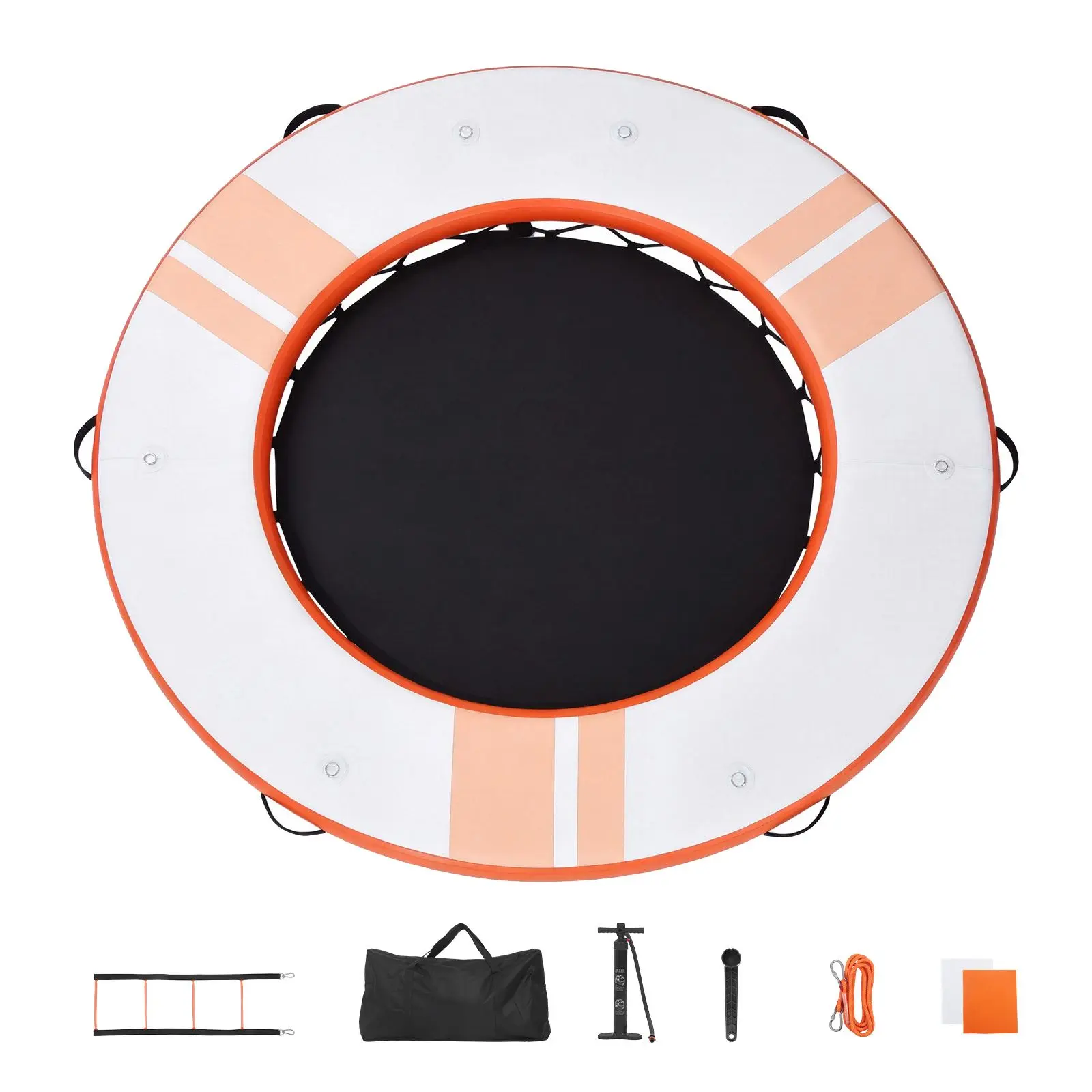 Inflatable Floating Dock, 8.5x8.5/10x8/ 8 FT Inflatable Dock Platform, Non-Slip Water Mat with Portable Carrying Bag & Detachable Ladder, Floating Water Platform Island Raft for Pool Beach Ocean