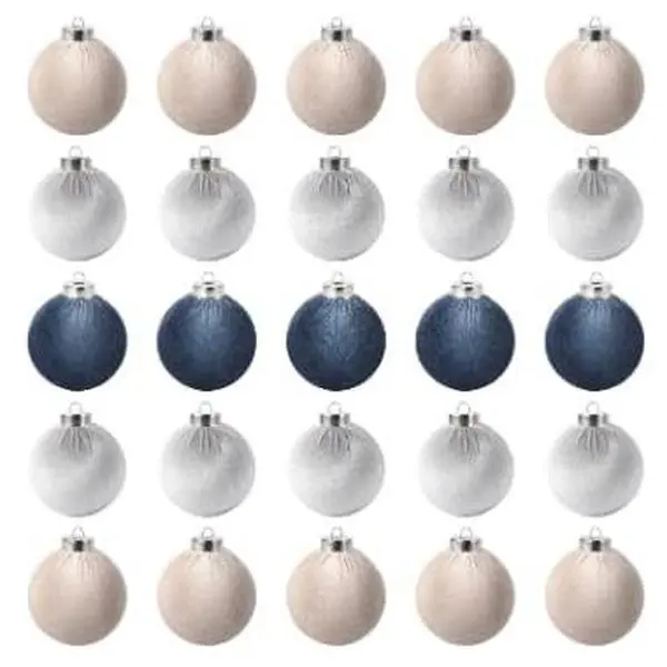 3.15" Shatterproof Soft Christmas Ball Ornaments - 25-Pack Round Flocked Plastic Baubles with Smooth Finish & Hanging Loops - Classic Holiday Tree Decor for Home, Party