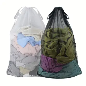 Durable Washing Network Laundry Bag Mesh Fabric with Secure Drawstring Closure-Ideal for Storage, Shopping, Laundry and Apartment, Laundry Organizer, Laundry Bag, Laundry Room Organiser, Wash Bags