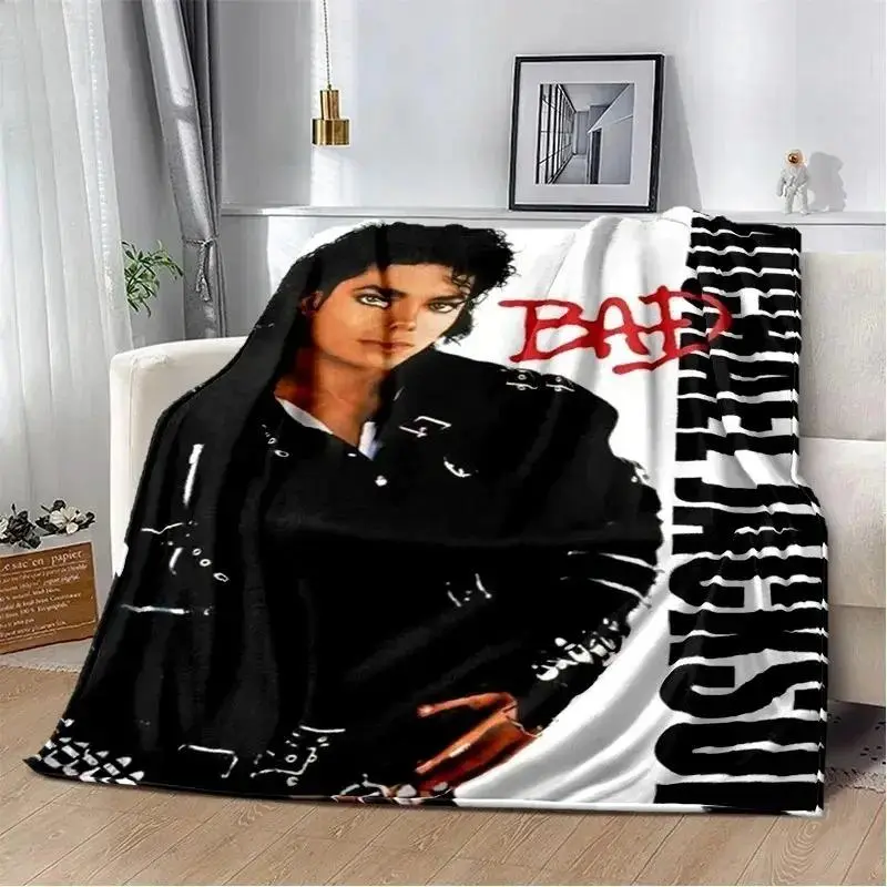 Michael Jackson Merchandise Retro Flannel Throw Blanket - Ultra Soft, HD Print, Cozy Warm - for Bedroom Couch Use, Music Fans Gift, King Of Pop Style Home Decor