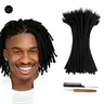 CCLG #1B Natural loc journey AIR LOCS Handmade Dreadlock Extensions 0.6cm Thickness 4-12 Inches Premium Real Human Hair Dye & Bleach Ready for Styles Loc Extension add length hair extensions twist king
