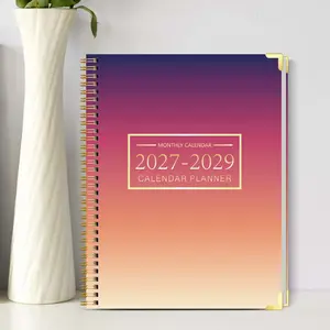 Gradient Cover Coil Monthly Planner Notebook 2027-2029, Large Size Calendar Journal, Ideal for Scheduling, Goals, To-Dos, Important Arrangements