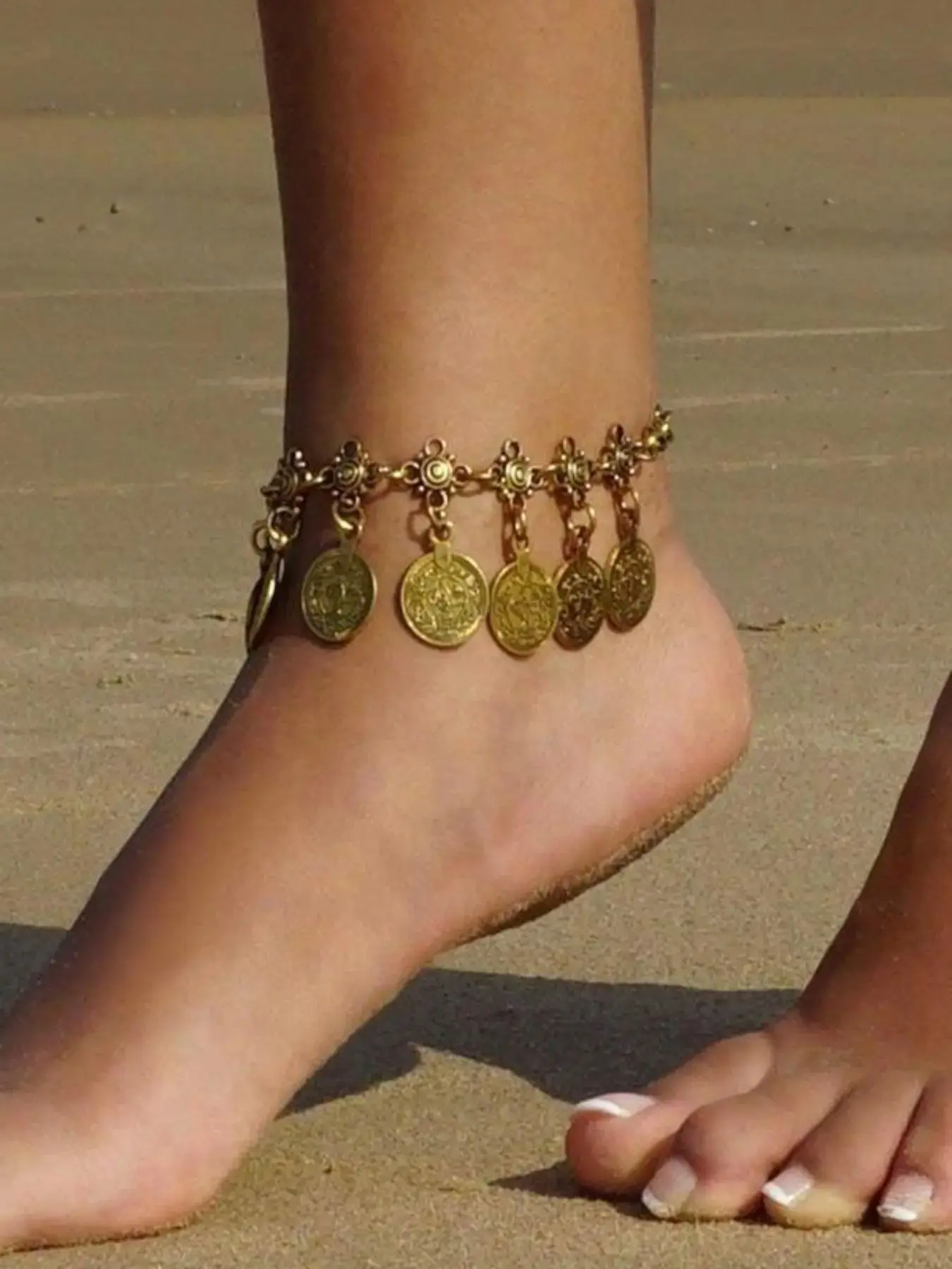 Vintage Bohemian Gypsy Coin Tassel Anklet, Tribal Ethnic Style Retro Coin Anklet, Women & Girls Fashion Jewelry, Boho Anklet, Fashionable Jewelry Accessories, Fashionable Accessory