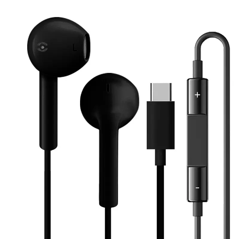 Type-C In-Ear Wired Headphones - Audio Earbud Headset, Original Sound Earbuds, USB Connection, Volume Control, Hands-Free Calls and Music, 20kHz Frequency, Non-Water Resistant, Box Packaging, Mobile Audio for iPhone 14-17 Series, Android Phones