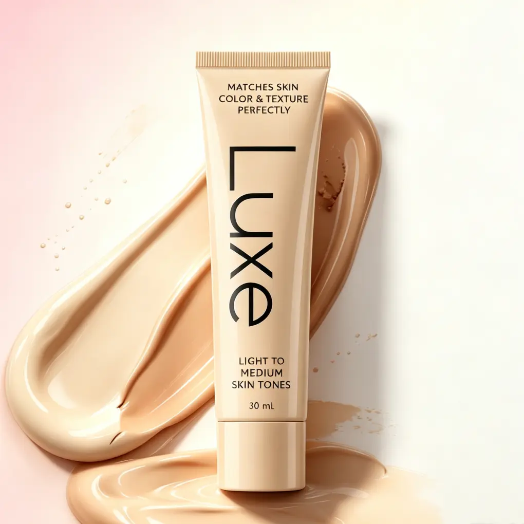 Natural Skin Like Base Makeup | LUXE LIGHT TO MEDIUM TONE FOUNDATION 30ml, Buildable Coverage Tinted Foundation, Breathable Skin Matching Makeup Base Evens Discoloration & Blurs Imperfections