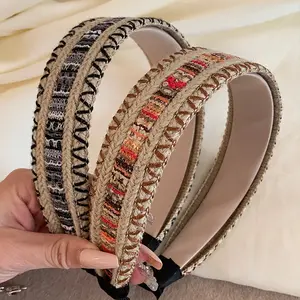 2-Pcs Bohemian Braided Headband for Women – Trendy Wide Hairband for High Crown Styling, Minimalist & Versatile Hair Accessory