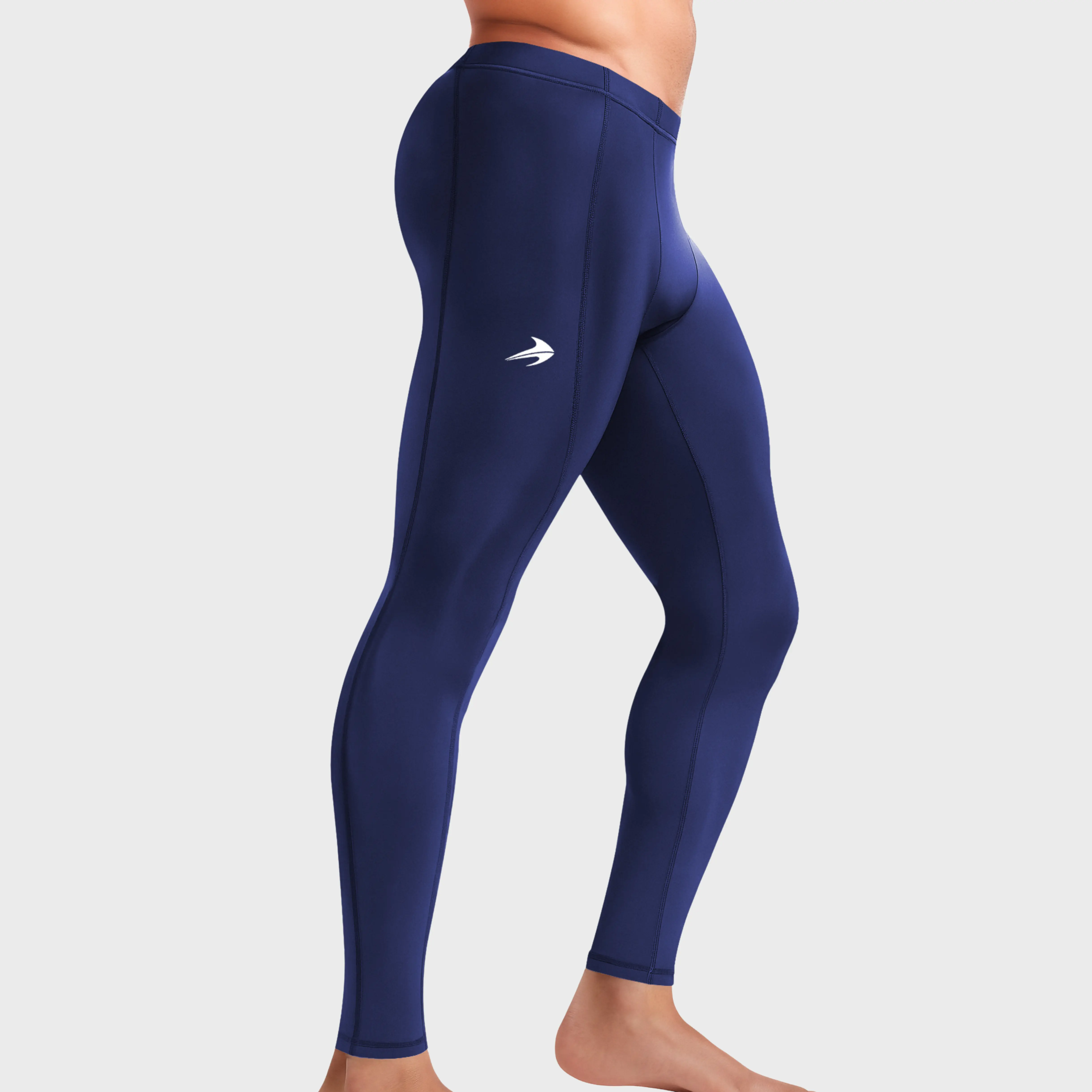 Men's Full-Length Compression Tights - Athletic Base Layer with Lightweight Breathable Nylon, Body-Fit Comfortable Stretch for Workouts, Running & Optimal Muscle Efficiency (Athletic, Base Layer, Body-Fit, Comfortable Stretch Men's Sports Leggings), Athle