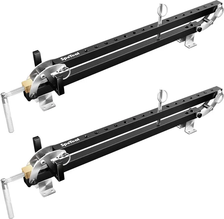 SpeTool 16" Panel Clamps 2 Pack, 4-Way Pressure Aluminum Parallel Clamps with Parallelogram Couplers for Woodworking