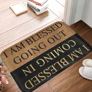 Blessed Doormat I Am Blessed Going Out Coming In Print Durable NonSlip Easy Clean Welcome Home Housewarming Gift Apartment Decor Entryway Accent Patio Accessory Front Door Mat