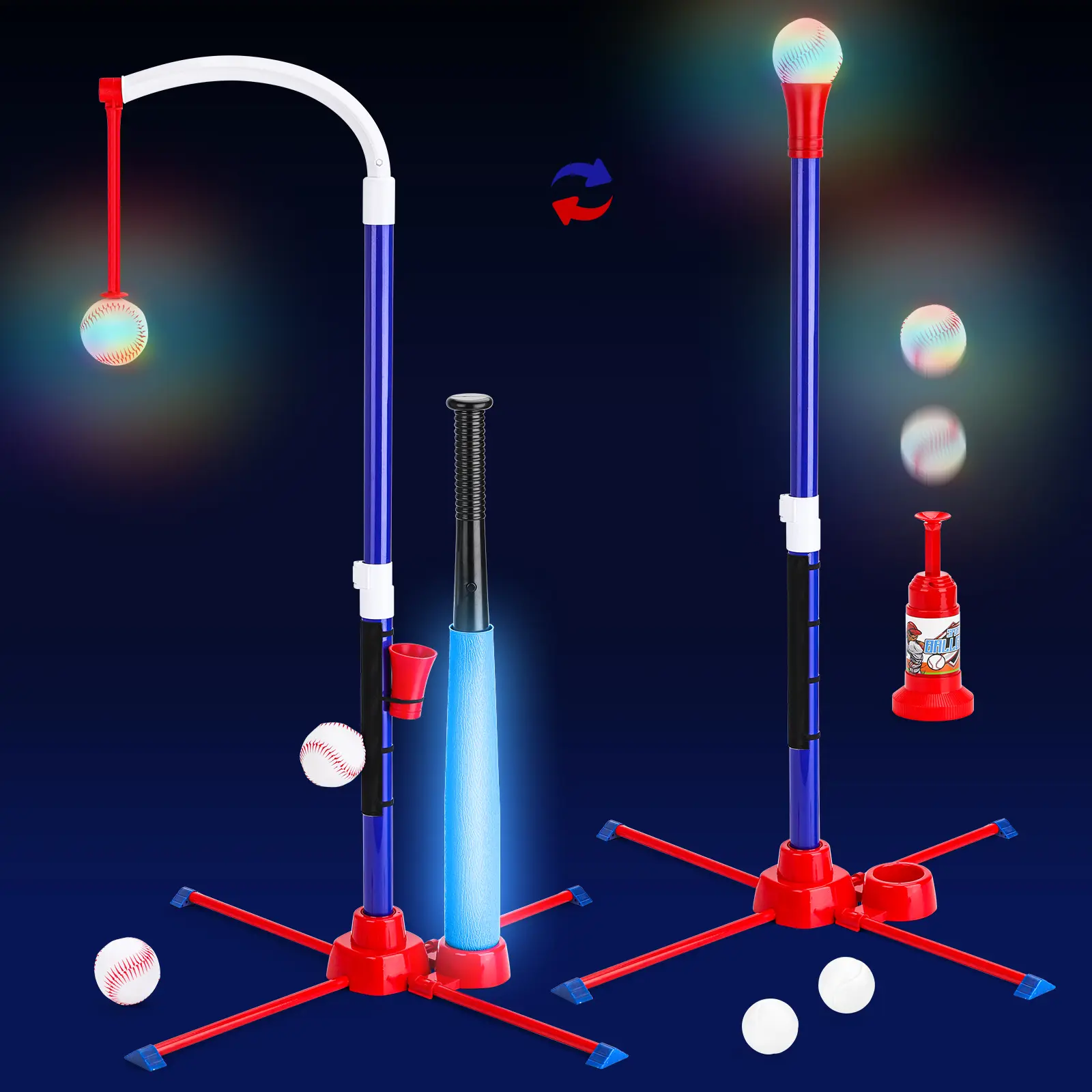 deAO LED Tball Set for Boys 3-5, Light up Tee Ball Set, Glow in The Dark T Ball Set for Kids 5-8, Kids Outdoor Playset Baseball Toys Gifts for Boys Girls #sohochic