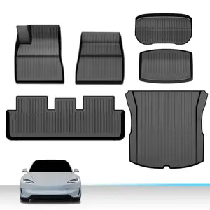 TPE Floor Mats Cargo Liners Fit for 2024-2025 Tesla Model 3 Highland,Waterproof & Easy Clean Rubber Liners,Anti-slip Mats
