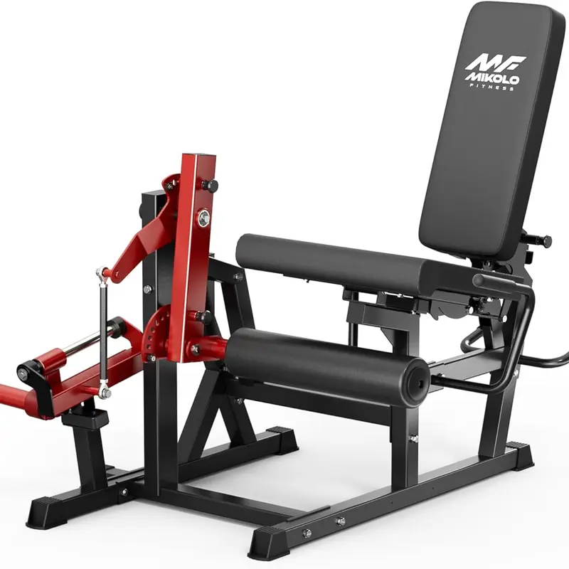 Mikolo Leg Extension and Curl Machine, Adjustable Leg Curl Machine for Home Gym, Seated Leg Extension and Lying Leg Curl Machine, Leg Workout Equipment with 1:1 Resistance System