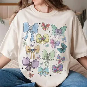 Retro Coquette Bows Watercolor Princess Shirt, Magic Kingdom Girl Trip T-shirt, Princess Coquette Bows Graphic Shirt, gift For Her