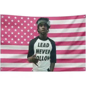 AETHVCD Tapestry Chief Star Keef Tapestry Pink America Funny Cameron Flag Poster with 4 Brass Grommets for College Dorm Decor, Room Decor Merch Gift 35x59 in