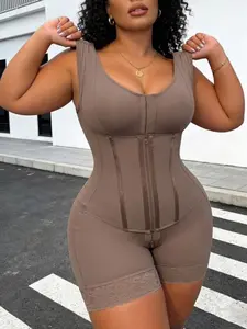 Women's Shapewear Bodysuit With Bra, Slim, Fajas, Colombian Shapewear, Corset Shaper, Tummy Control Girdle, High Compressing Shaperwear With Hooks & Zipper Closure, Butt Lifting And Tummy Control Jumpsuit, Suitable For Exercise Or Sports