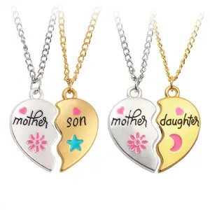 Mother's Day gift love stitching parent-child set necklace mother and daughter magnetic pendant son daily versatile holiday jewelry
