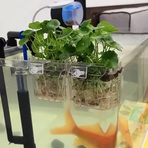 Fish Tank Transparent Hydroponic Planting Basket Wall Mounted Aquatic Grass Cup Fish Tank Greenery Landscape Decoration Rack Aquarium